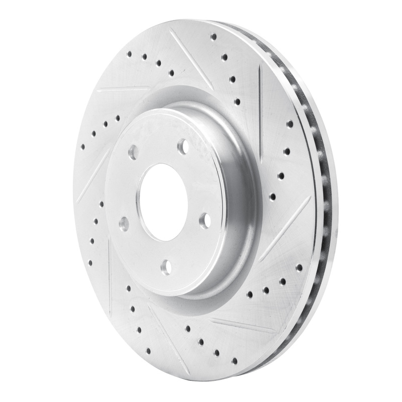 Infiniti JX35 Brake Rotor (1) - Front Right - R1 Concepts - Drilled & Slotted - Silver - `13-`25